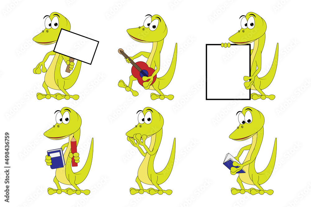 Obraz premium cute lizard animal cartoon graphic