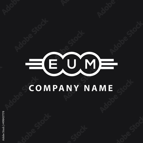 EUM letter logo design on black background. EUM  creative initials letter logo concept. EUM letter design. photo