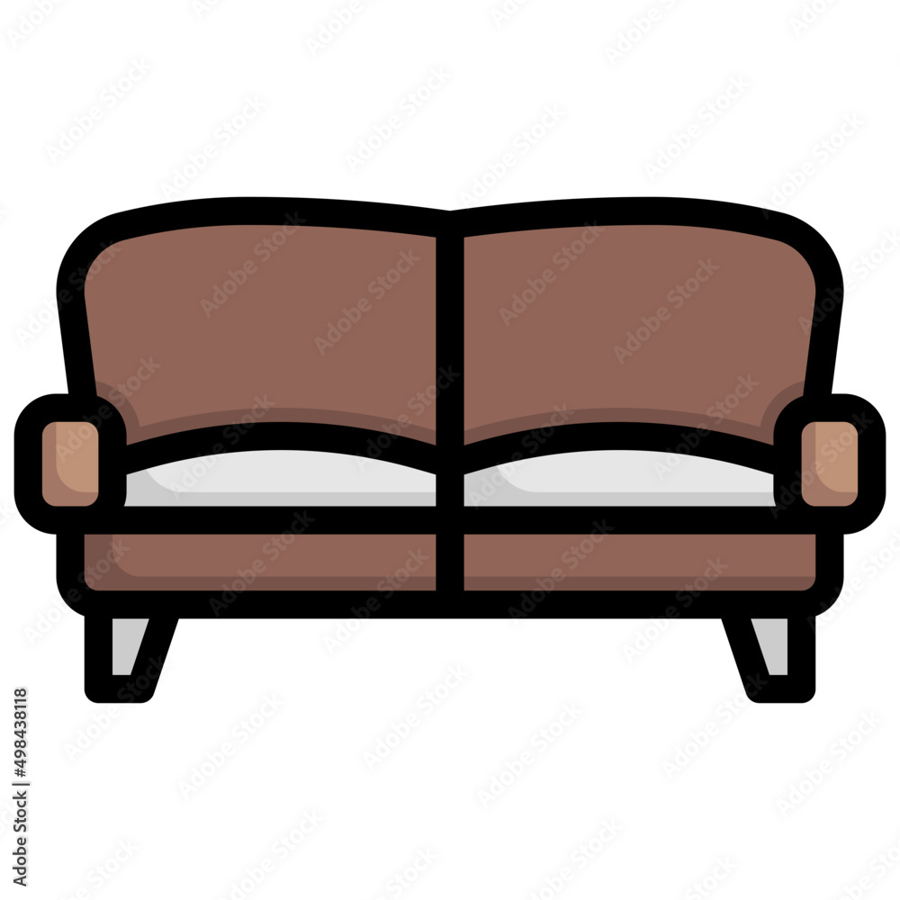 COUCH filled outline icon