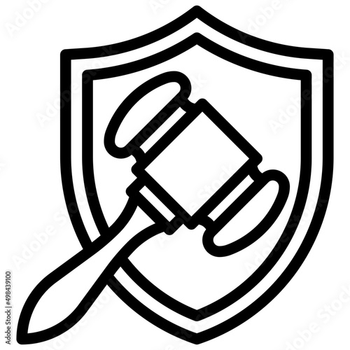 legal hammer outline icon