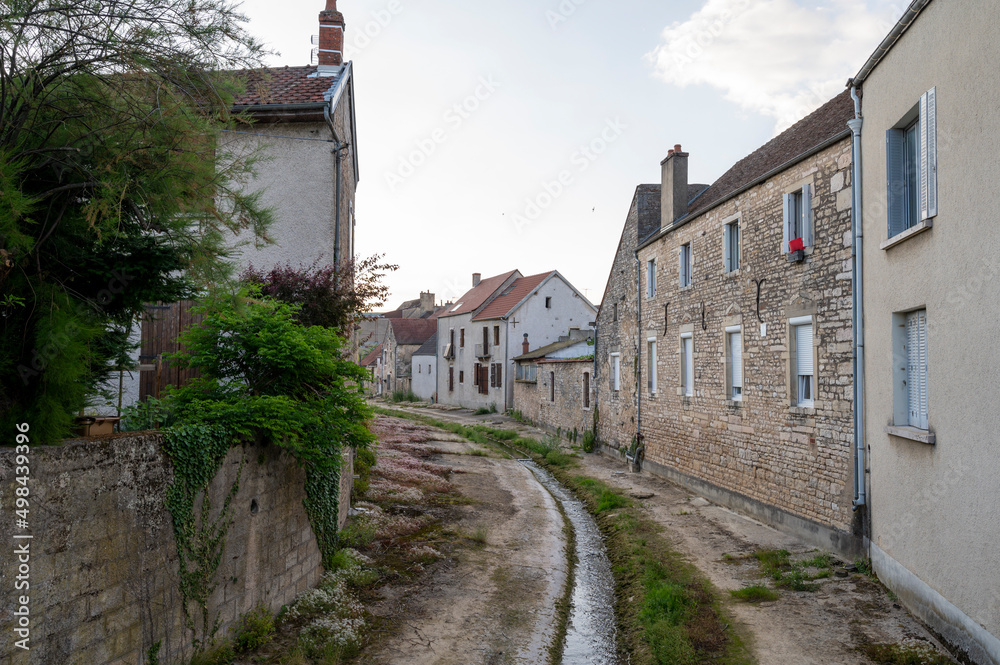Street view in small old town Nuits-Saint-Georges in Burgundy, France