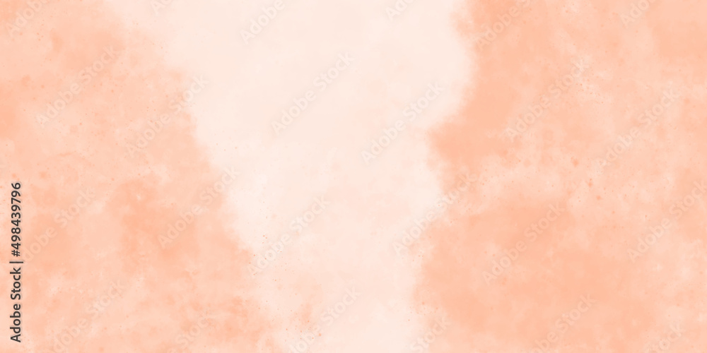 Orange white watercolor background. watercolor painting soft textured on wet white paper background. 