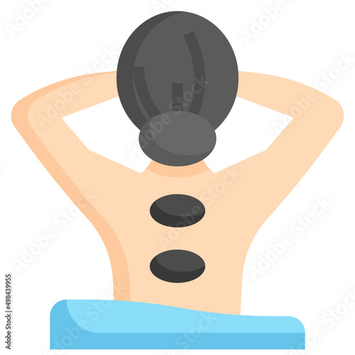 HOT STONE MASSAGE flat icon