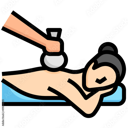 THAI HERB MASSAGE Filled Outline