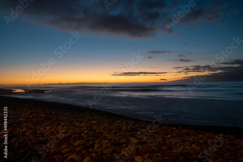 Cold water of Atlantic ocean on sunset  Playa de las Americas  South of Tenerife