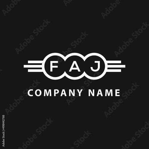 FAJ letter logo design on black background. FAJ creative  initials letter logo concept. FAJ letter design. photo