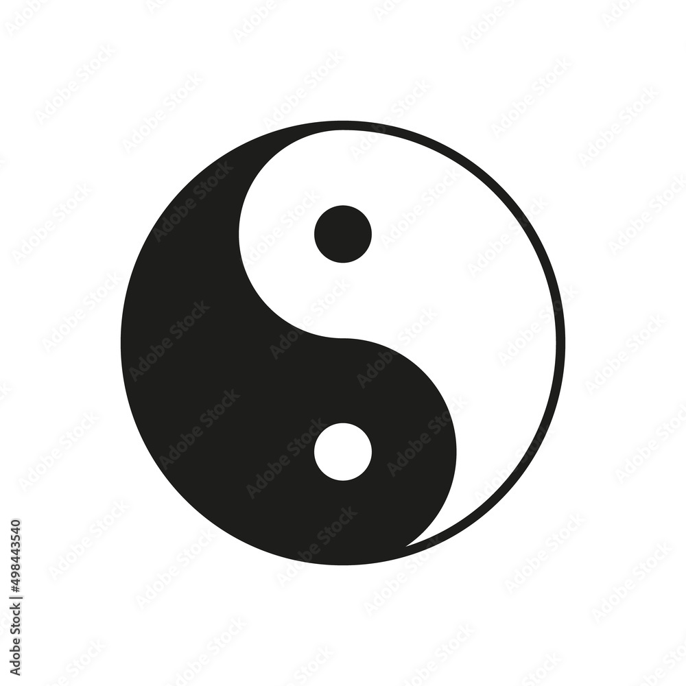 Yin yang. Ying yan icon. Yinyang symbol. Taoism sign. Harmony and balance. Logo of meditation, karma, buddhism and japan. Black-white icon isolated on white background. Vector Yin yang. Ying yan icon. Yinyang symbol. Taoism sign. Harmony and balance. Logo of meditation, karma, buddhism and japan. Black-white icon isolated on white background. Vector