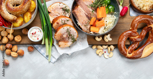 Assortment of different german food.