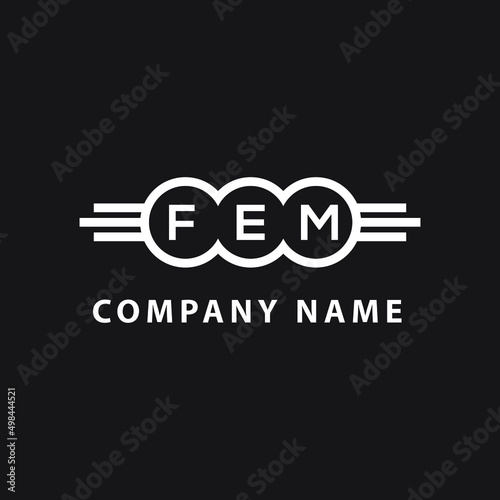 FEM letter logo design on black background. FEM creative initials letter logo concept. FEM letter design.  photo