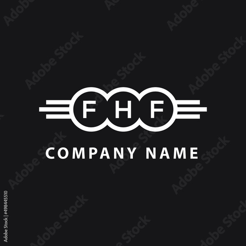 FHF letter logo design on black background. FHF  creative initials letter logo concept. FHF letter design. photo