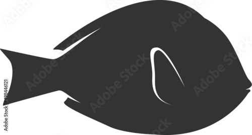 Blue tang Silhouette. Isolated Vector Fish Animal Template for Logo Company, Icon, Symbol etc 