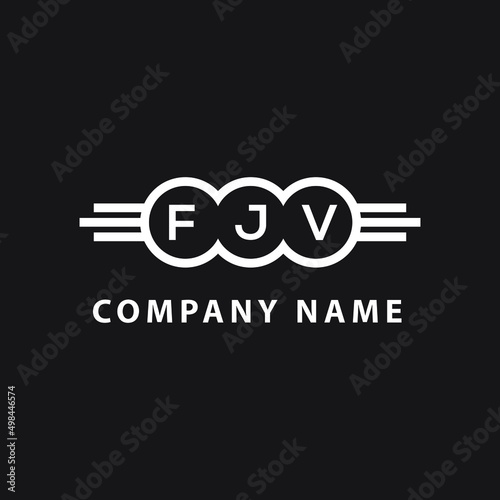 FJV letter logo design on black background. FJV creative circle letter logo concept. FJV letter design.  photo