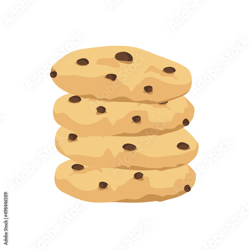 Traditional cookies with chocolate crisps