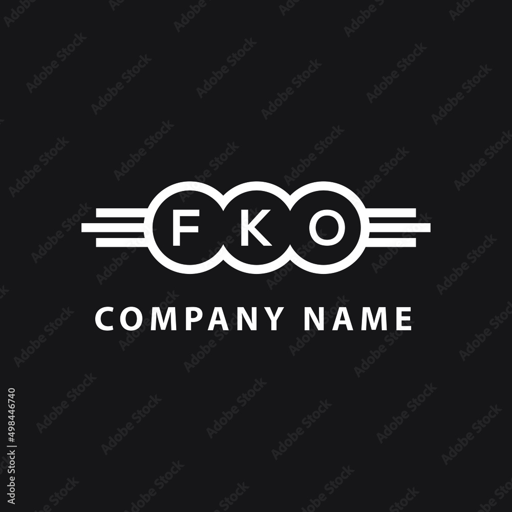 FKO letter logo design on black background. FKO creative circle letter logo concept. FKO letter design. FKO letter logo design on black background. FKO creative circle letter logo concept. FKO letter design.