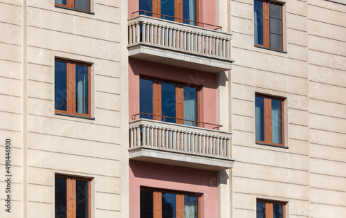 Windows in the walls of the building as a background.