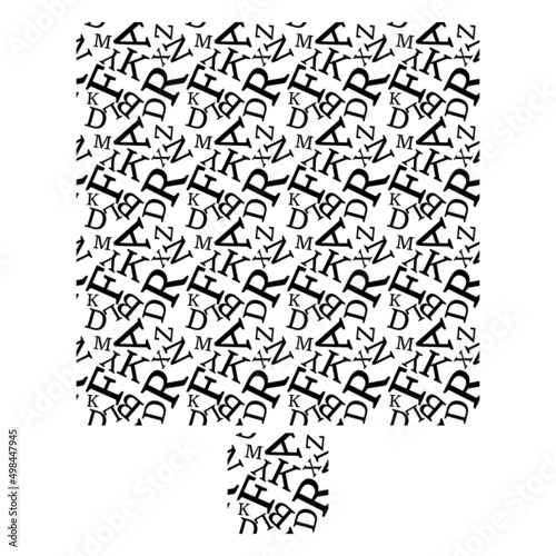Seamless pattern - Alphabet. Illustrations of random English alphabet And Numerical simple letters on white background. Educational concept.Seamless vector black on white letters pattern