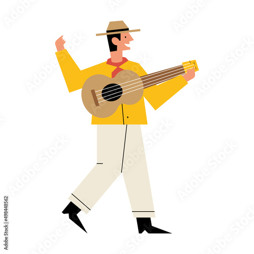 farmer playing guitar