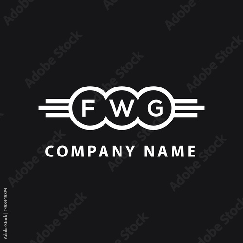 FWG letter logo design on black background. FWG  creative initials letter logo concept. FWG letter design.
 photo