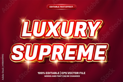 red luxury supreme gold 3D Editable text Effect Style