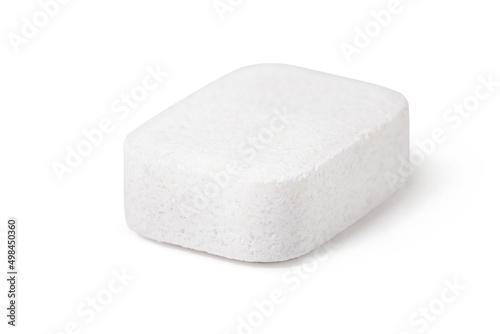 White dishwasher tablet isolated on white background photo
