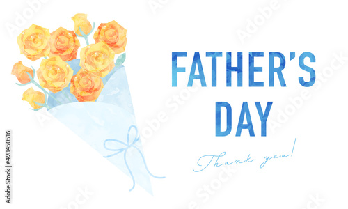 父の日の黄色いバラの花の花束のベクターイラスト背景(art,flower,bloom,father,dad,daddy)