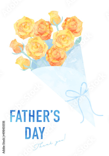 父の日の黄色いバラの花の花束のベクターイラスト背景(art,flower,bloom,father,dad,daddy)