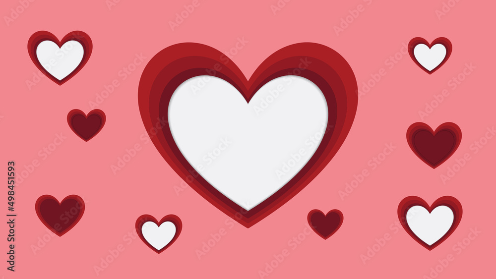 Red heart and wedding design. Vector Illustration