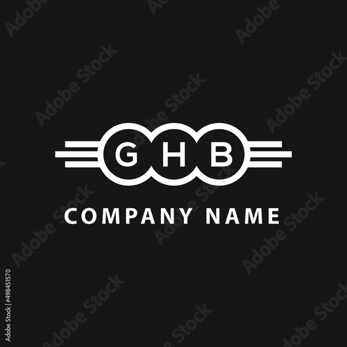 GHB letter logo design on black background. GHB  creative initials letter logo concept. GHB letter design. photo