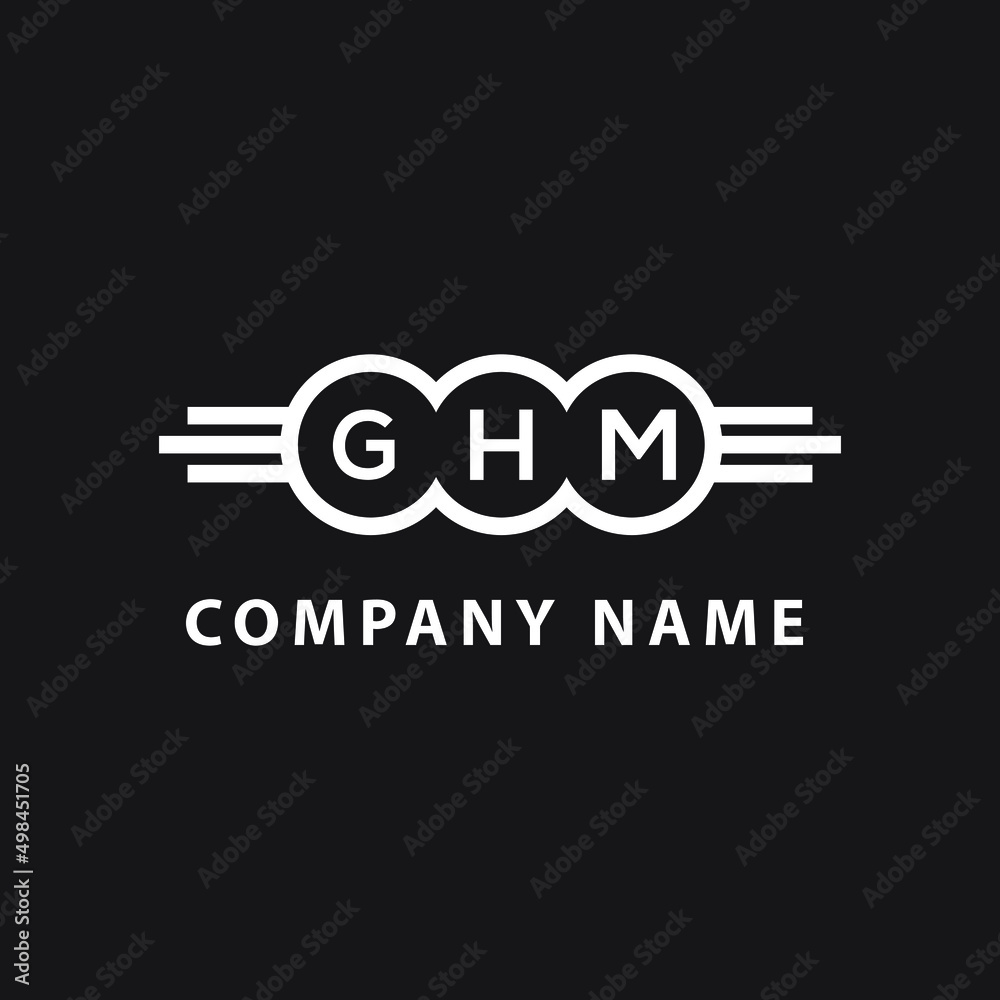 GHM letter logo design on black background. GHM  creative initials letter logo concept. GHM letter design.