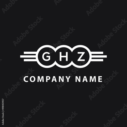 GHZ letter logo design on black background. GHZ  creative initials letter logo concept. GHZ letter design. photo