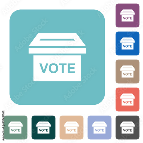 Ballot box solid rounded square flat icons