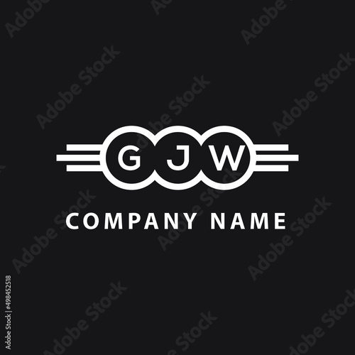 Fototapeta Naklejka Na Ścianę i Meble -  GJW letter logo design on black background. GJW  creative initials letter logo concept. GJW letter design.