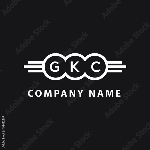 Fototapeta Naklejka Na Ścianę i Meble -  GKC letter logo design on black background. GKC  creative initials letter logo concept. GKC letter design.