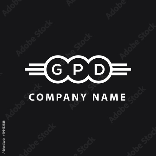 GPD letter logo design on black background. GPD  creative circle letter logo concept. GPD letter design. photo