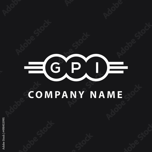 GPI letter logo design on black background. GPI creative circle letter logo concept. GPI letter design.  photo