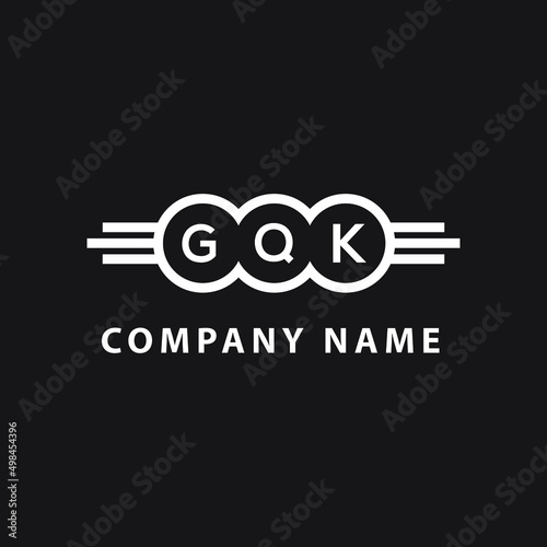 GQK letter logo design on black background. GQK  creative circle letter logo concept. GQK letter design.