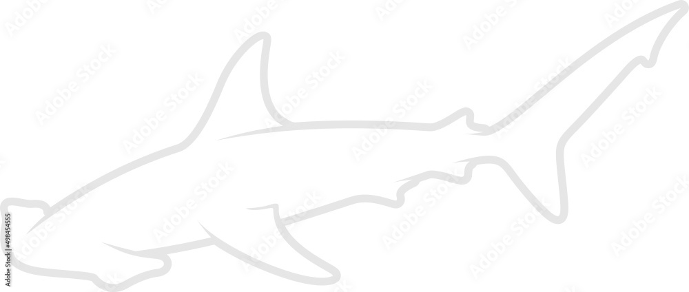 Hammerhead Shark Silhouette. Isolated Vector Animal Template for Logo Company, Icon, Symbol etc  - obrazy, fototapety, plakaty 