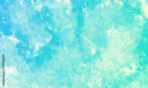 Abstract background pattern with strong color contrasts in blue and turquoise with aquarelles 