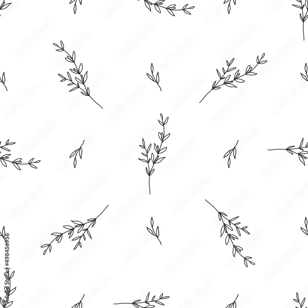 Obraz premium Hand drawn floral seamless pattern