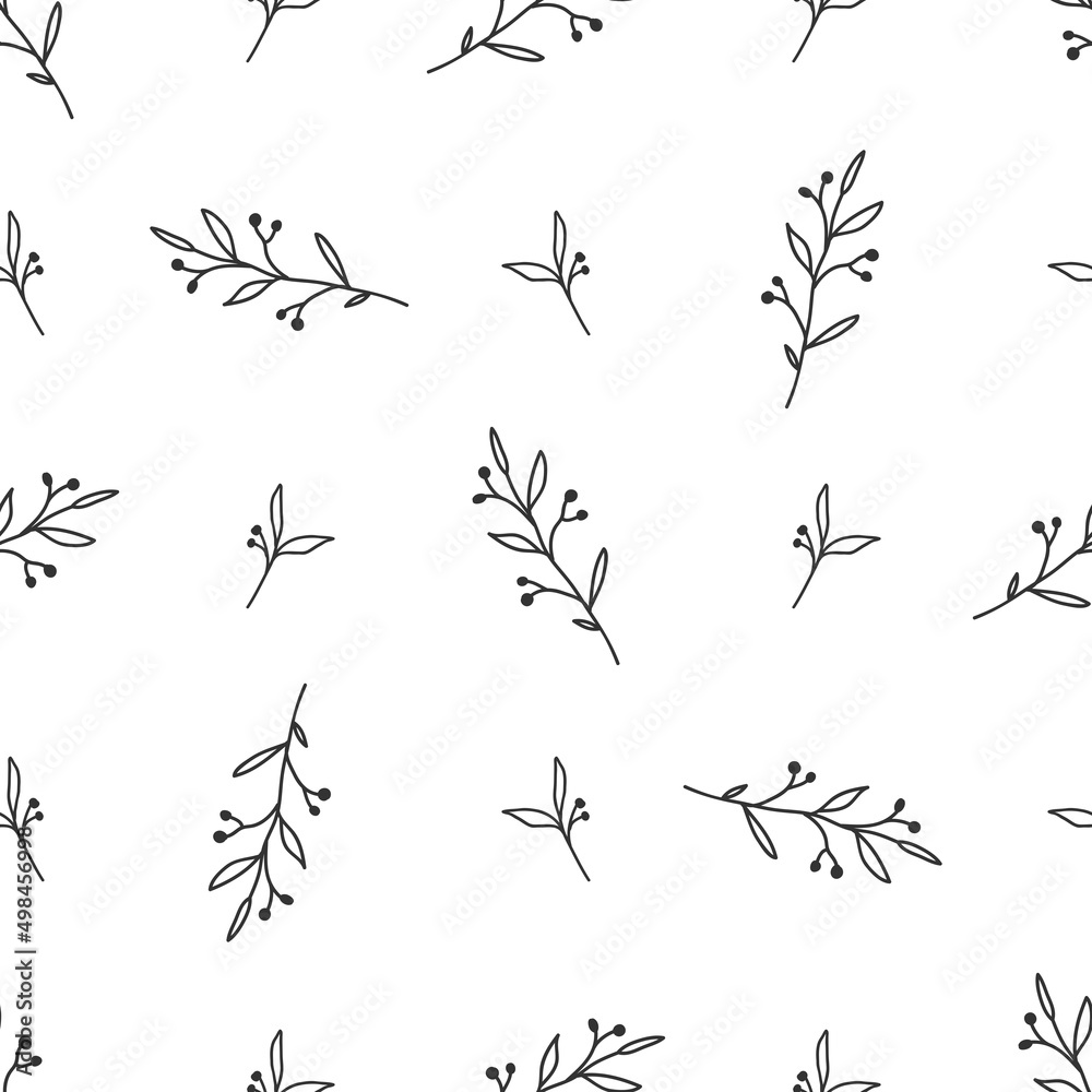 Obraz premium Hand drawn floral seamless pattern