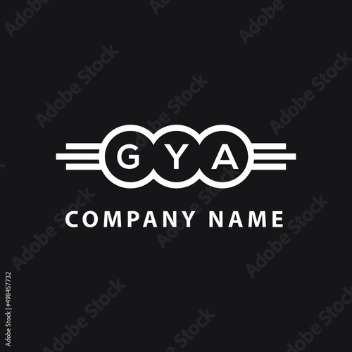 GYA letter logo design on black background. GYA  creative circle letter logo concept. GYA letter design. photo