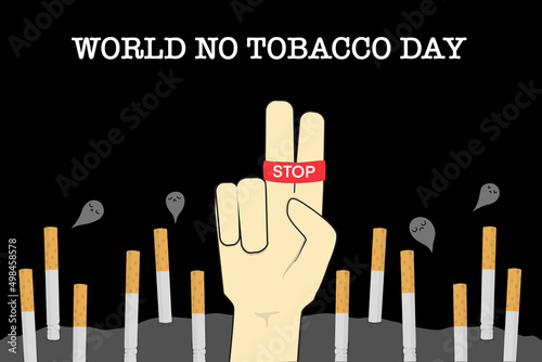 May 31st World No Tobacco Day. No Smoking Day Awareness. Poison of cigarette. Illustration. Giving up smoking. stop smoking concept.