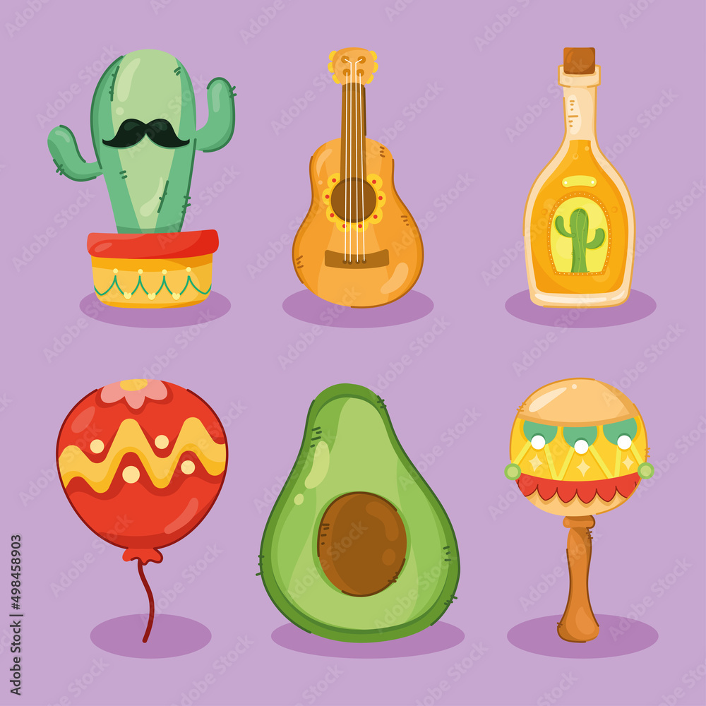 six mexican celebration icons six mexican celebration icons