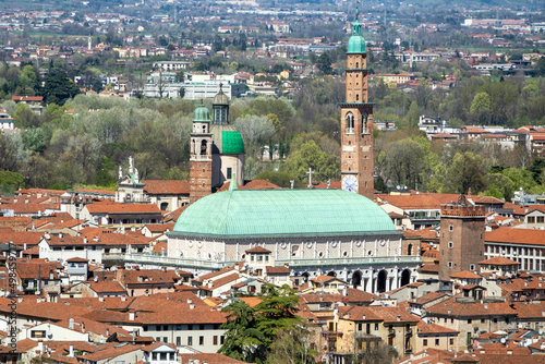 Aerial view of the city of Vicenza in Italy photo