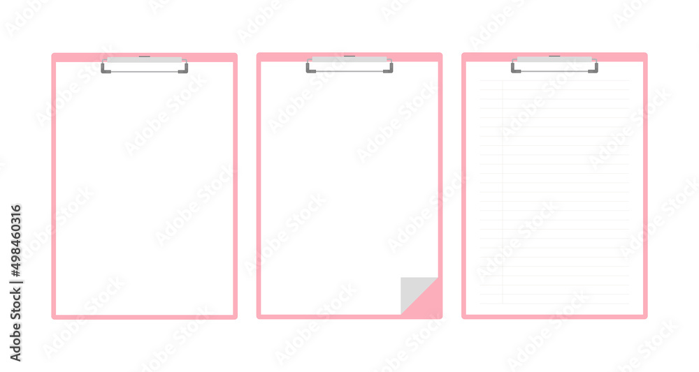 Simple clip, document, clipboard, paper, note binder frame illustration set. Simple clip, document, clipboard, paper, note binder frame illustration set.