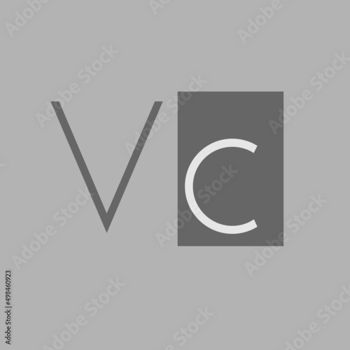 VC elegant initial name logo linked square