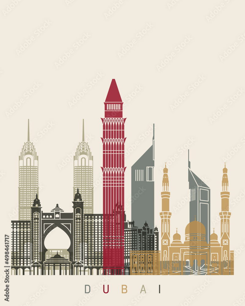 Fototapeta premium Dubai skyline poster