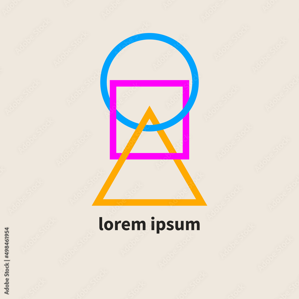 Geometric shapes, triangle, circle and square