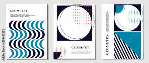 set of abstract background, a pattern of geometric shape. the modern element is a circle, a line in the style of minimalism. for print. banner, web, business ideas. vector art illustration.