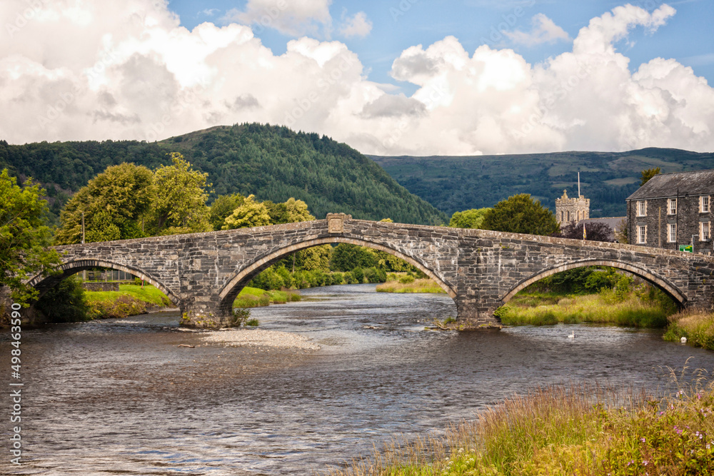 Fototapeta premium Pont Fawr, medieval bridge at Llanrwst, North Wales